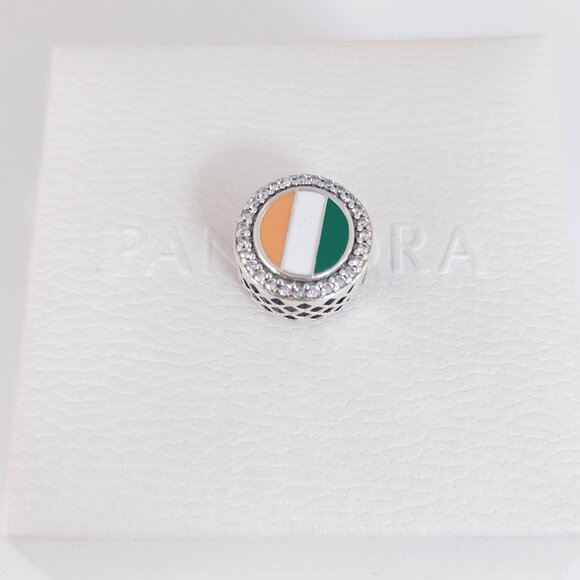 Pandora Ivory Coast Flag Bead Charm Bracelet Pendant S925 Silver with box - Picture 7 of 7